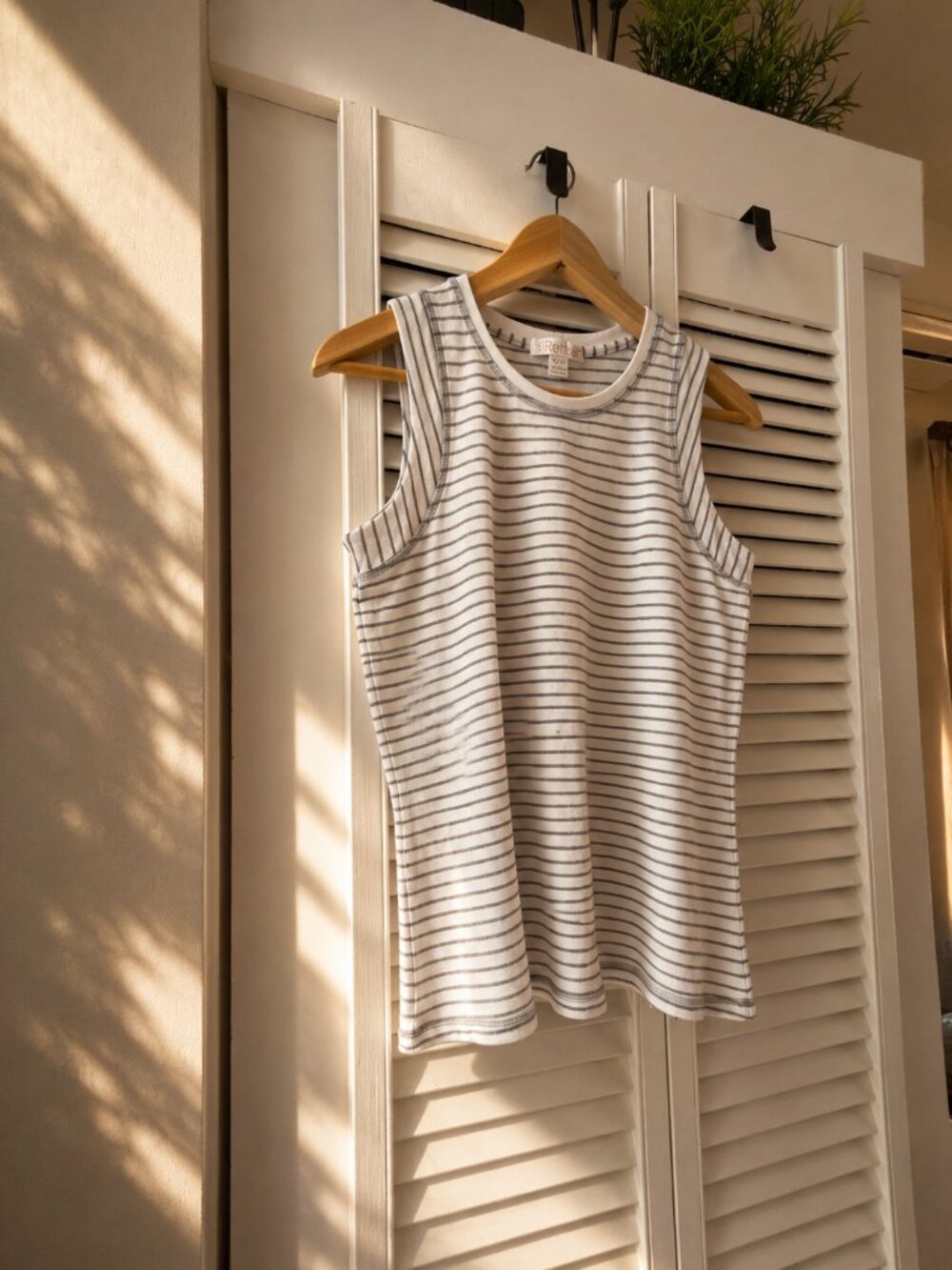 Renaur White & Grey Striped Tank | Clean Girl Aesthetic